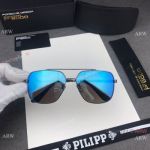 Copy Porsche Design Polarized Sunglasses Blue Lens Black Frame